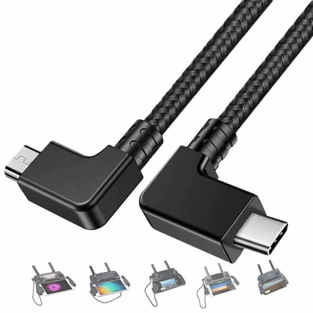 Compatible Micro USB to Type C OTG Cable 11.8 inch 90 Degree